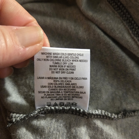 Men's Gray Long Sleeve Raglan Tee Shirt Sz XL - Picture 6 of 6